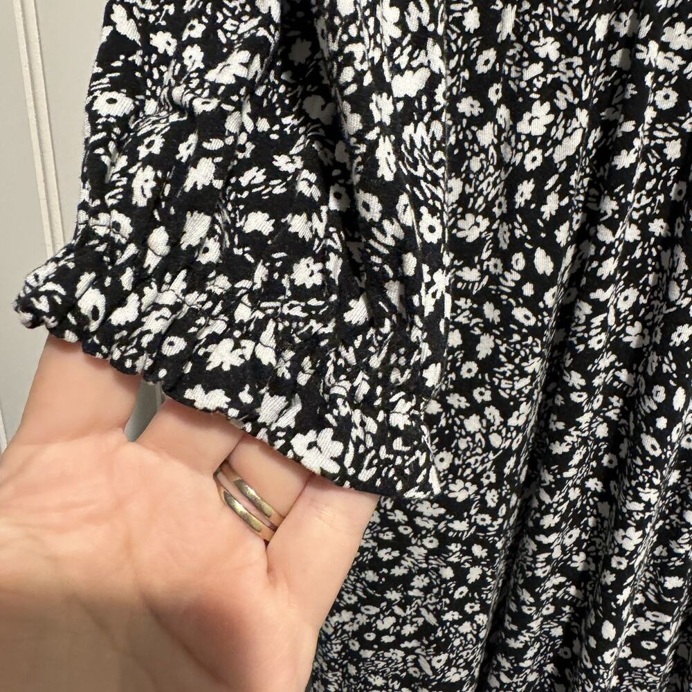 Boden Evelyn Jersey Knit Midi Dress Black White Floral Size 6 Petite - Picture 6 of 8